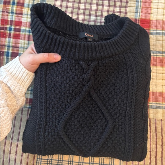 Quince Sweaters - Quince Charcoal Cowl Neck Sweater